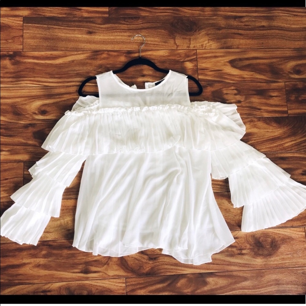 White ruffle top